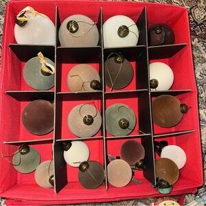 Studio McGee flocked velvet ornaments round ball neutral beige taupe sage target